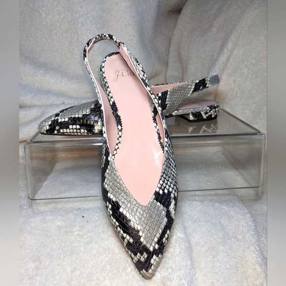 J. Crew Shoes - J.Crew Snakeskin Pattern Slingbacks  7.5